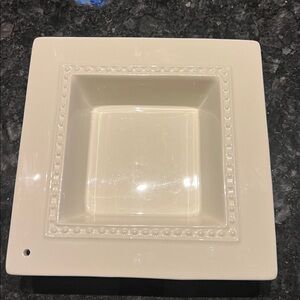 Nora Fleming M8 Cocktail Napkin / Candy Dish Holder Pearl Dot stoneware RETIRED